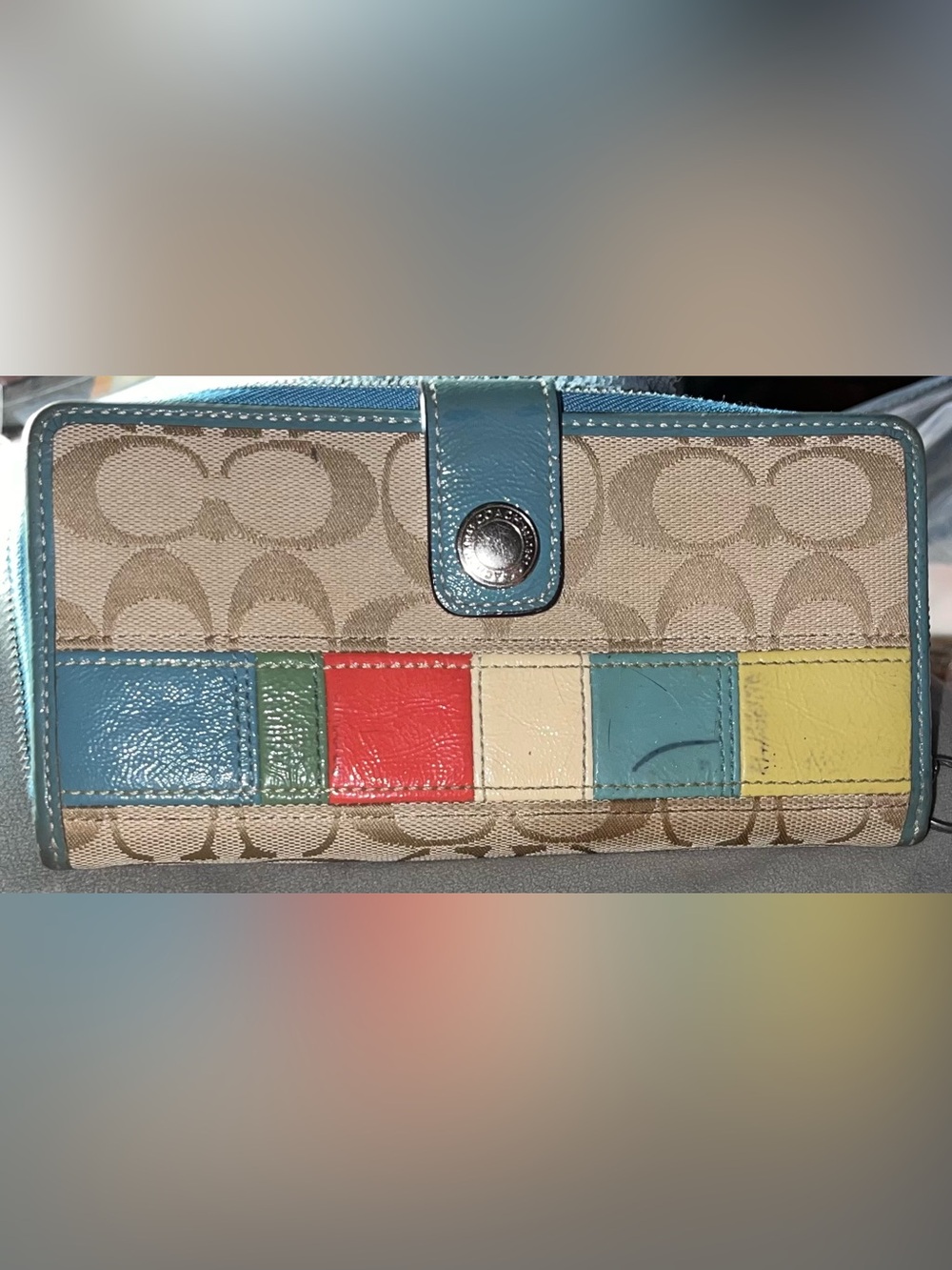 Coach Vintage Signature Color Block Wallet